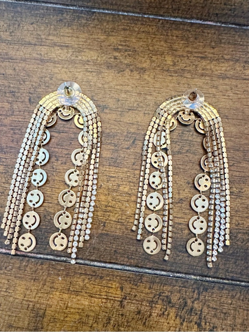 Feed Me Gems Gold “Be Happy Rainbows” Earrings - Picture 4 of 4